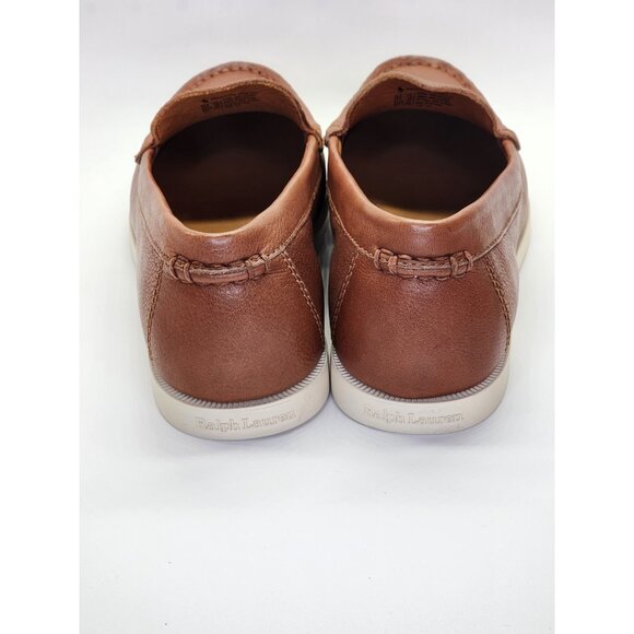 Polo Ralph Lauren Merton Venetian Loafers Size 9D Tan Leather Slip-On Shoes - Picture 3 of 16
